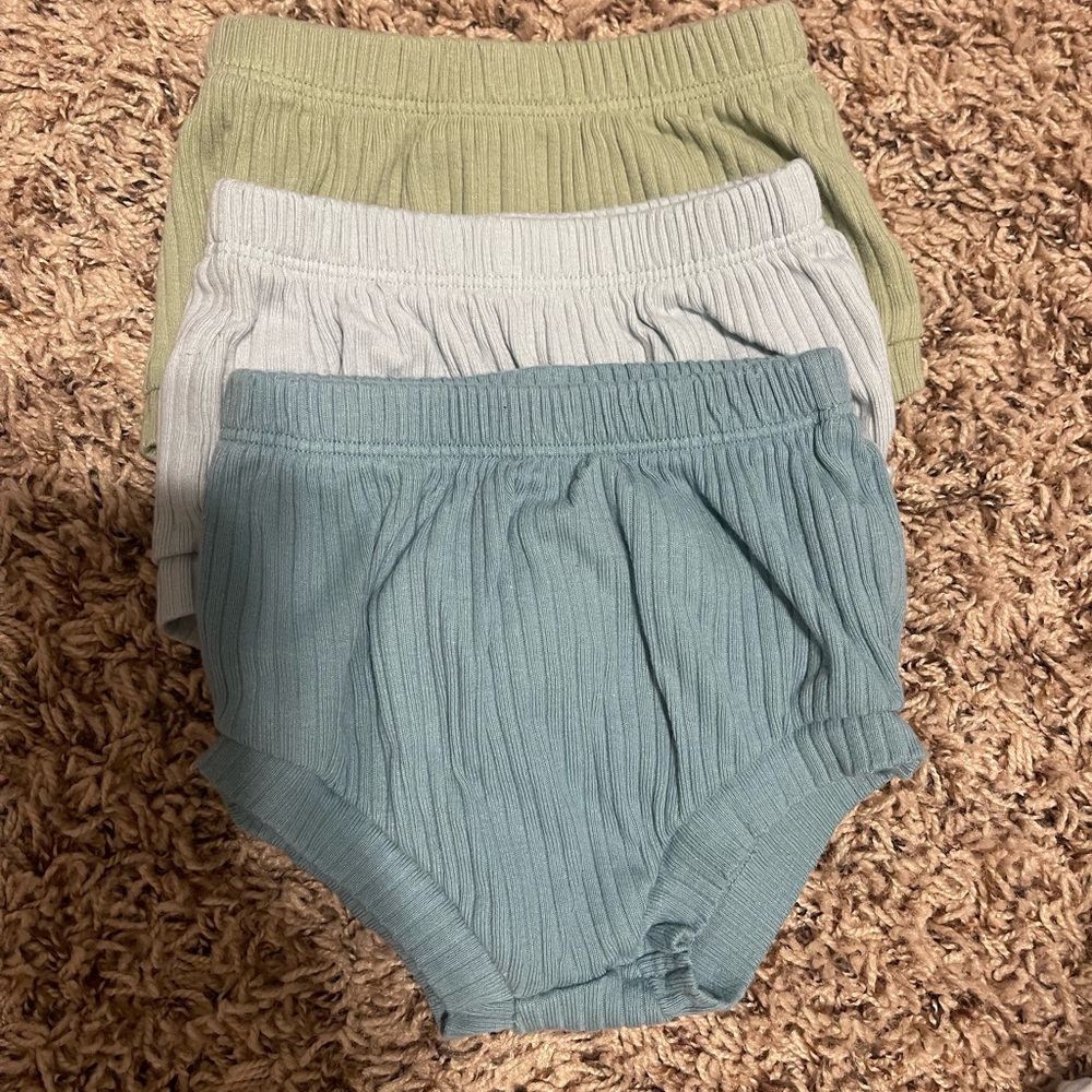 Set of 3 Ribbed Baby Bloomers